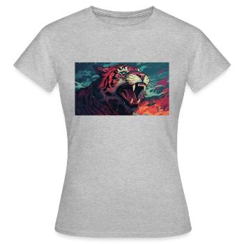 Roaring Tiger - Women's T-Shirt - heather grey - Front - AI Model Female 172 dark (172cm)