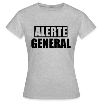 Alerte général - T-shirt Femme - gris chiné - Devant - AI Model Female 172 dark (172cm)