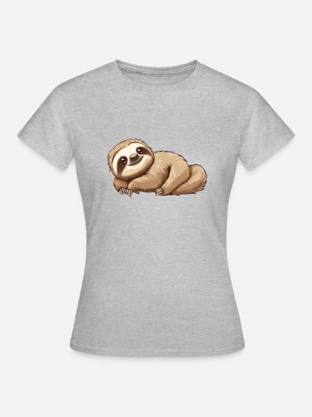 Cute Sloth - Frauen T-Shirt - Grau meliert