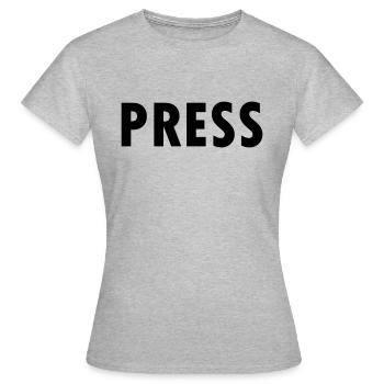 press - Women's T-Shirt - heather grey - Front - AI Model Female 172 dark (172cm)