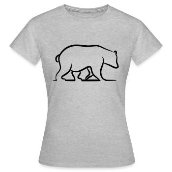 Braunbär - Grizzly - Frauen T-Shirt - Grau meliert - Vorne - AI Model Female 172 dark (172cm)