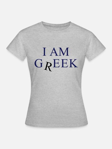 I am Greek - Frauen T-Shirt - Grau meliert