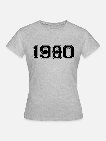 1980 - Frauen T-Shirt - Grau meliert