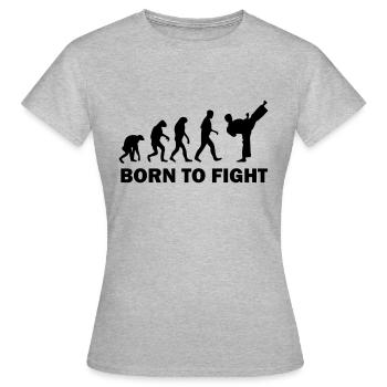 born to fight - Women's T-Shirt - heather grey - Front - AI Model Female 172 dark (172cm)