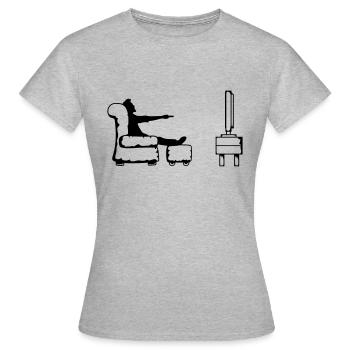 Bascule télécommande écran plat - T-shirt Femme - gris chiné - Devant - AI Model Female 172 dark (172cm)