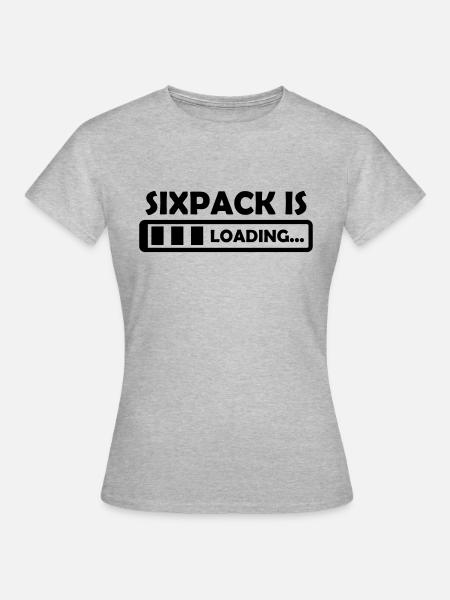 sixpack - Frauen T-Shirt - Grau meliert