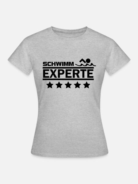 schwimm experte - Frauen T-Shirt - Grau meliert