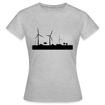 Windenergie - Frauen T-Shirt - Grau meliert - Vorne - AI Model Female 172 dark (172cm)