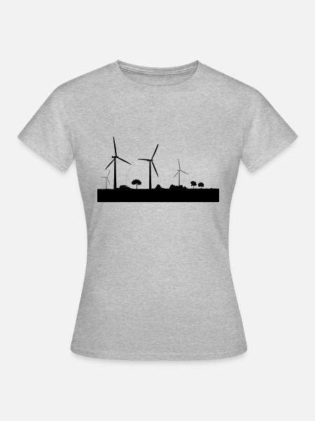 Windenergie - Frauen T-Shirt - Grau meliert