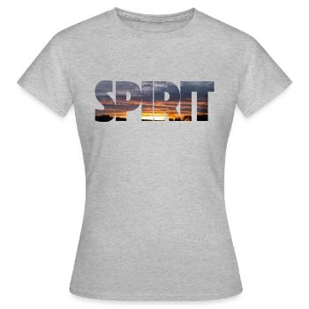 Spirit - Sunset - Frauen T-Shirt - Grau meliert - Vorne - AI Model Female 172 dark (172cm)