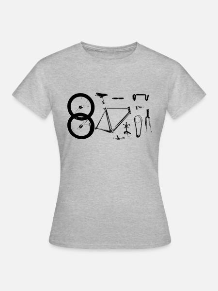 Fahrrad Einzelteile - Frauen T-Shirt - Grau meliert