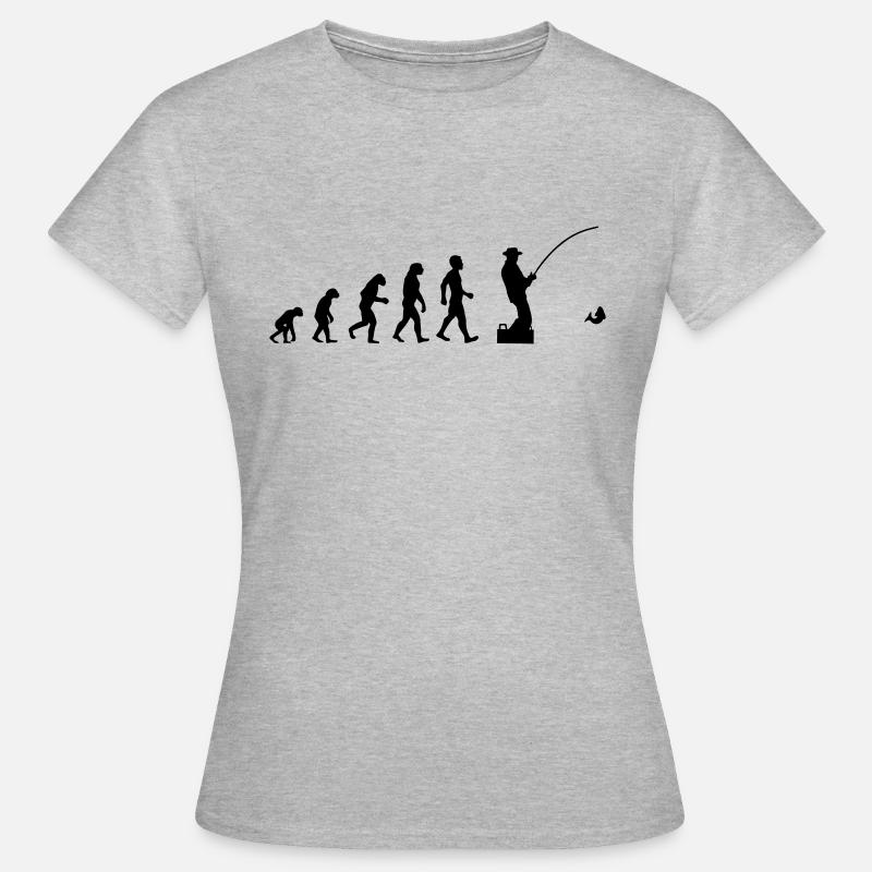 Evolution pêche pêcheurs - T-shirt Femme - gris chiné