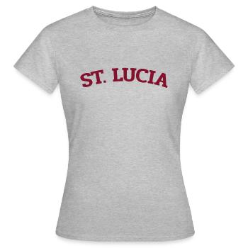 Sainte-Lucie - Castries - Caraïbes - Antilles - T-shirt Femme - gris chiné - Devant - AI Model Female 172 dark (172cm)