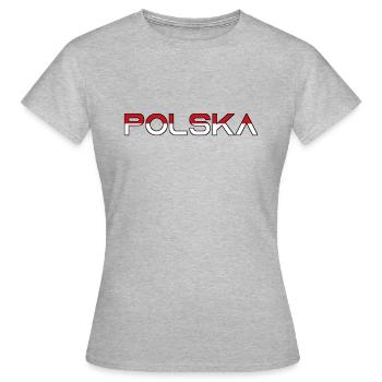 Lettrage Polska - Polen - Pologne - T-shirt Femme - gris chiné - Devant - AI Model Female 172 dark (172cm)