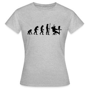 evolution_pc_1 - Frauen T-Shirt - Grau meliert - Vorne - AI Model Female 172 dark (172cm)