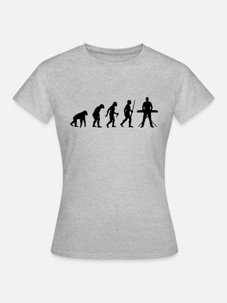 L'évolution du claviériste - T-shirt Femme - gris chiné