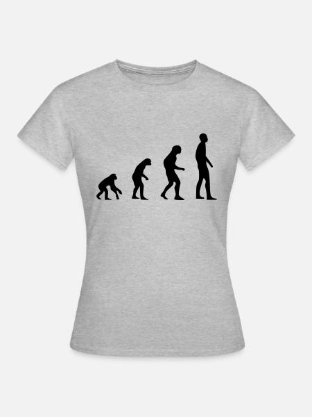 Evolution - Frauen T-Shirt - Grau meliert