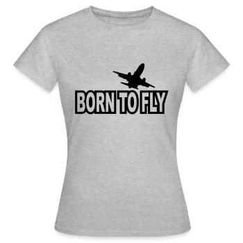 né pour voler - T-shirt Femme - gris chiné - Devant - AI Model Female 172 dark (172cm)