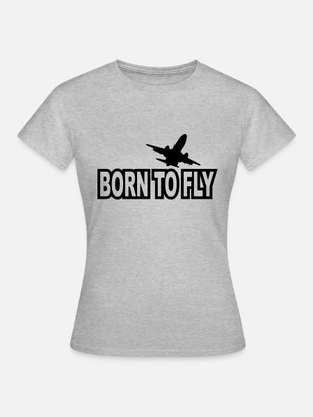 born to fly - Frauen T-Shirt - Grau meliert