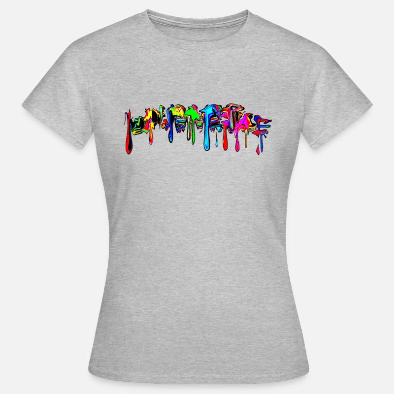Color, rainbow, graffiti, splash, paint, comic - Women's T-Shirt - heather grey