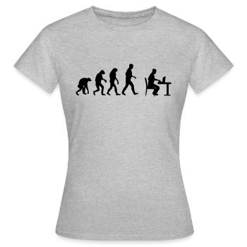 laptop evolution - Frauen T-Shirt - Grau meliert - Vorne - AI Model Female 172 dark (172cm)