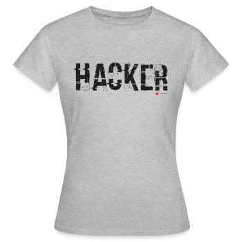 Hacker - Frauen T-Shirt - Grau meliert - Vorne - AI Model Female 172 dark (172cm)