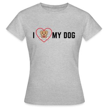 I love my dog! - Frauen T-Shirt - Grau meliert - Vorne - AI Model Female 172 dark (172cm)