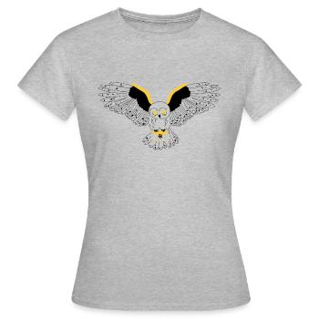 Chouette le hibou - T-shirt Femme - gris chiné - Devant - AI Model Female 172 dark (172cm)