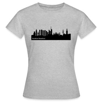 Frankfurt Marathon Skyline #Marathon #Franfurt - Frauen T-Shirt - Grau meliert - Vorne - AI Model Female 172 dark (172cm)