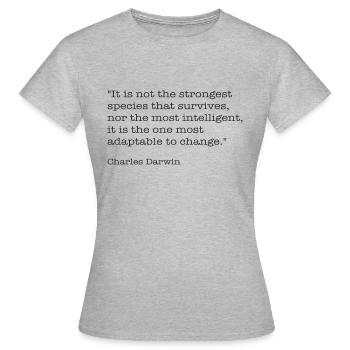 Charles Darwin - Women's T-Shirt - heather grey - Front - AI Model Female 172 dark (172cm)