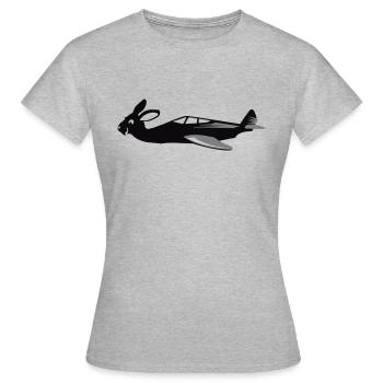Bunny Air lapin volant propagation VECTORGRAPHIC - T-shirt Femme - gris chiné - Devant - AI Model Female 172 dark (172cm)