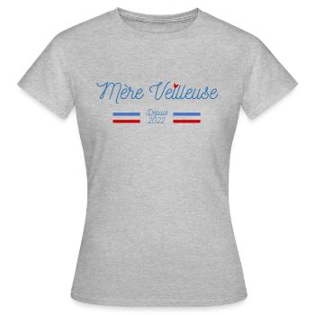 Mère Veilleuse Depuis 2022 - T-shirt Femme - gris chiné - Devant - AI Model Female 172 dark (172cm)