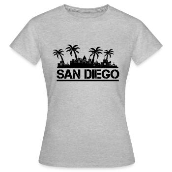 San Diego - Women's T-Shirt - heather grey - Front - AI Model Female 172 dark (172cm)