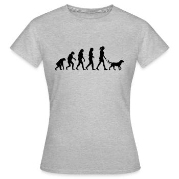 Evolution Of Labrador Dog Walk Damen Edition - Frauen T-Shirt - Grau meliert - Vorne - AI Model Female 172 dark (172cm)