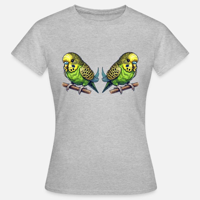 Budgie 2 - Dame-T-shirt - grå meleret