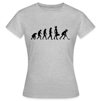 Evolution Hockey Joueuse de hockey féminin - T-shirt Femme - gris chiné - Devant - AI Model Female 172 dark (172cm)