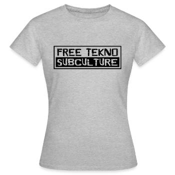 free tekno subculture - Women's T-Shirt - heather grey - Front - AI Model Female 172 dark (172cm)