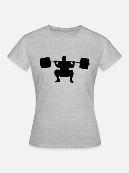 Kniebeuge tief - Frauen T-Shirt - Grau meliert