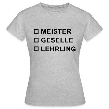 Maître Journeyman Apprentice - T-shirt Femme - gris chiné - Devant - AI Model Female 172 dark (172cm)