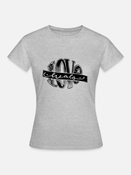 L'amour guérit le noir - T-shirt Femme - gris chiné