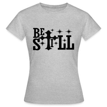 Be Still - Frauen T-Shirt - Grau meliert - Vorne - AI Model Female 172 dark (172cm)