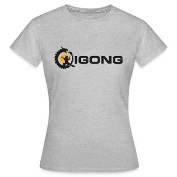 Qigong dragon schwarz - Frauen T-Shirt - Grau meliert - Vorne - AI Model Female 172 dark (172cm)