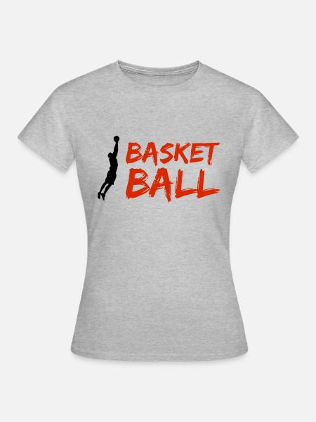 basketballer silhouette - Frauen T-Shirt - Grau meliert