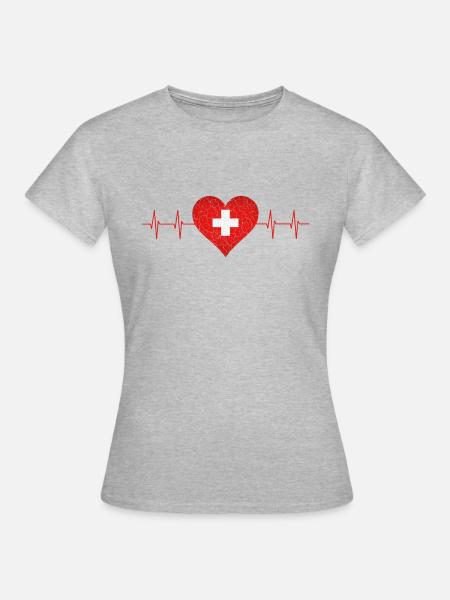 Schweiz - Frauen T-Shirt - Grau meliert