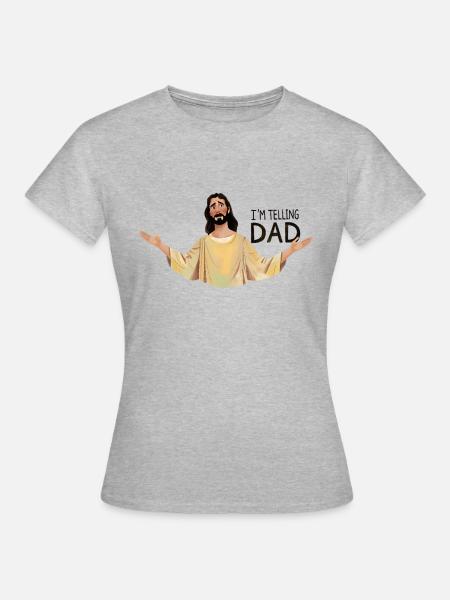 Ich erzähle es Papa - Frauen T-Shirt - Grau meliert