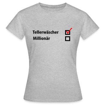 Chiffons millionnaire - T-shirt Femme - gris chiné - Devant - AI Model Female 172 dark (172cm)