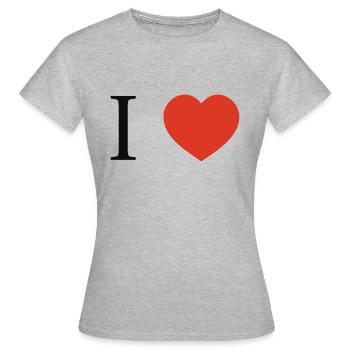 I Love - T-shirt Femme - gris chiné - Devant - AI Model Female 172 dark (172cm)
