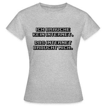 Internet - Frauen T-Shirt - Grau meliert - Vorne - AI Model Female 172 dark (172cm)
