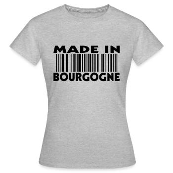 made in BOURGOGNE (1c) - T-shirt Femme - gris chiné - Devant - AI Model Female 172 dark (172cm)