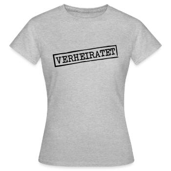 verheiratet - Frauen T-Shirt - Grau meliert - Vorne - AI Model Female 172 dark (172cm)